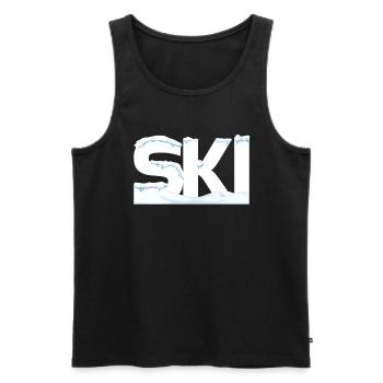 SKI mot enneigé en ski, sports d’hiver, - Débardeur bio Premium Homme - noir - Devant - AI Model Male 178 light (178cm)