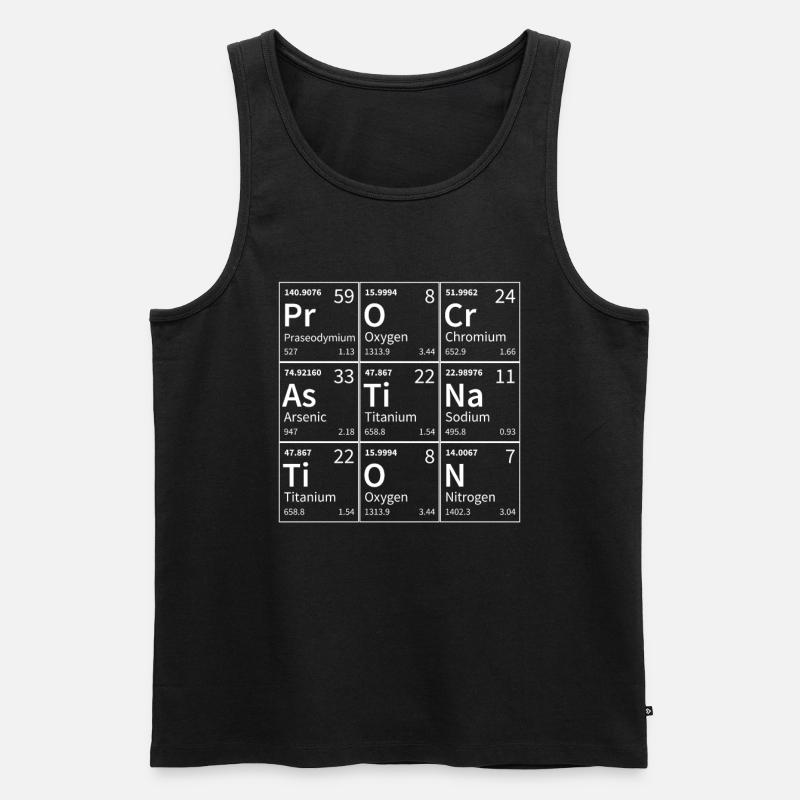 Procrastination Periodensystem mit - Männer Premium Bio Tank Top - Schwarz