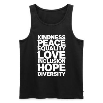 Support Peace Love Inclusion - Men's Premium Organic Tank Top - black - Front - Michal (187cm)