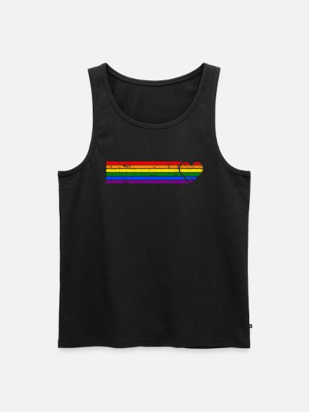 Gay Pride HBT Pride Regnbågsflagga - Ekologisk premium tanktopp herr - svart
