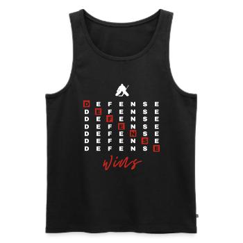 Defense Wins Torwart Eishockey Torwart - Männer Premium Bio Tank Top - Schwarz - Vorne - AI Model Male 178 light (178cm)