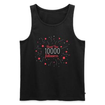 10,000 followers Thank You Fans Social - Men's Premium Organic Tank Top - black - Front - AI Model Male 178 light (178cm)