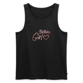 18. Geburtstag Mädchen Rosé Herz - Männer Premium Bio Tank Top - Schwarz - Vorne - AI Model Male 178 light (178cm)