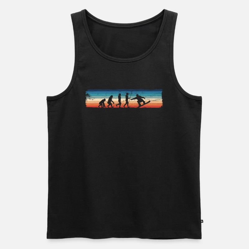 Retro Snowboard Evolution - Fun - Men's Premium Organic Tank Top - black