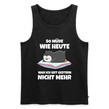 Positiv getestet für Müder Pinguin - Männer Premium Bio Tank Top - Schwarz - Vorne - Michal (187cm)