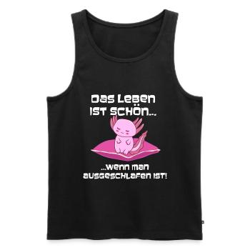Das Leben ist schön, wenn du schläfst Axolotl - Männer Premium Bio Tank Top - Schwarz - Vorne - AI Model Male 178 light (178cm)