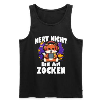 Nerv Nicht Bin Am Zocken Fuchs - Männer Premium Bio Tank Top - Schwarz - Vorne - AI Model Male 178 light (178cm)