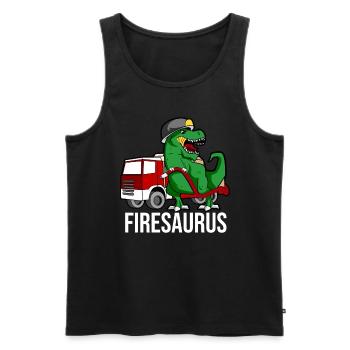 Firesauraus T-Rex Pompier - Débardeur bio Premium Homme - noir - Devant - Michal (187cm)