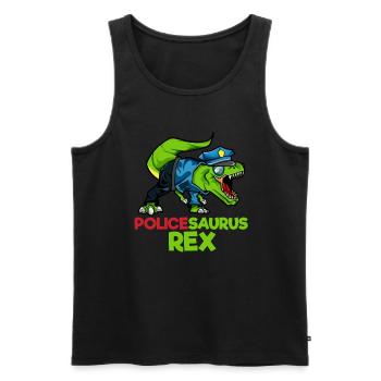 Policesaurus Rex T-Rex Police - Débardeur bio Premium Homme - noir - Devant - Michal (187cm)