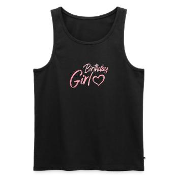 Geburtstag Mädchen Rosé Herz Mädchen - Männer Premium Bio Tank Top - Schwarz - Vorne - Michal (187cm)