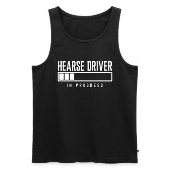 Hearse driver in progress - Men's Premium Organic Tank Top - black - Front - AI Model Male 178 light (178cm)