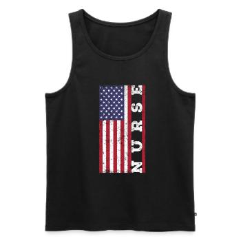 Patriotische Krankenschwester, - Männer Premium Bio Tank Top - Schwarz - Vorne - Michal (187cm)