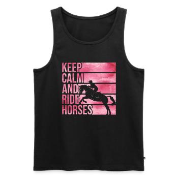 Buntes Pferde-Liebhaber-Zitat Reiten - Männer Premium Bio Tank Top - Schwarz - Vorne - AI Model Male 178 light (178cm)
