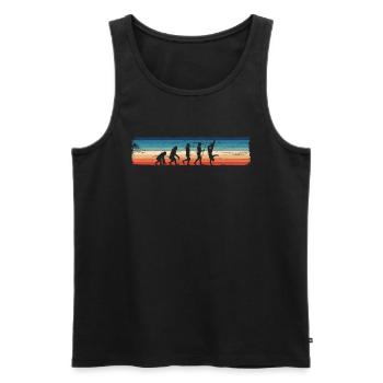 Retro Breakdancing Evolution - Fun - Men's Premium Organic Tank Top - black - Front - AI Model Male 178 light (178cm)