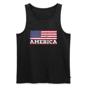USA Flagge Amerika Patriotische - Männer Premium Bio Tank Top - Schwarz - Vorne - Michal (187cm)