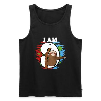 I am 9 sloth - Men's Premium Organic Tank Top - black - Front - Michal (187cm)