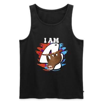 I am 4 sloth - Men's Premium Organic Tank Top - black - Front - Michal (187cm)