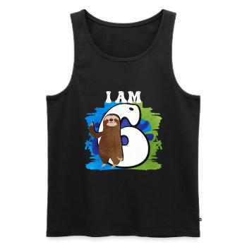 I am 6 sloth - Men's Premium Organic Tank Top - black - Front - Michal (187cm)