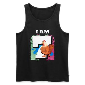 I am 7 chickens - Men's Premium Organic Tank Top - black - Front - Michal (187cm)