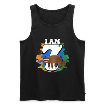 I am 7 sloth - Men's Premium Organic Tank Top - black - Front - Michal (187cm)