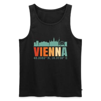 Vienne - Débardeur bio Premium Homme - noir - Devant - Michal (187cm)