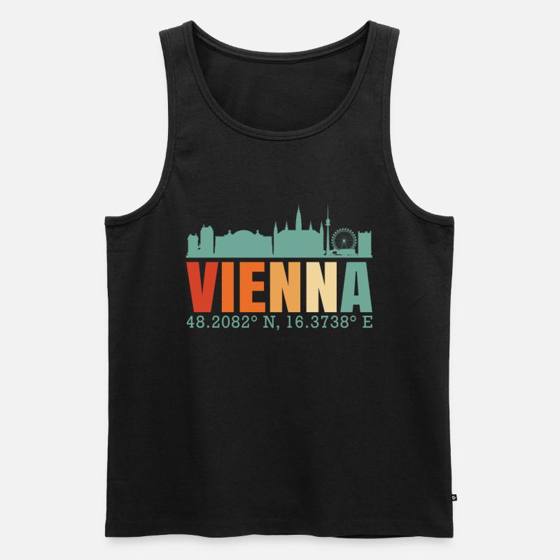 Vienna - Männer Premium Bio Tank Top - Schwarz