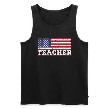 USA Flagge Lehrer Amerika Lehrer - Männer Premium Bio Tank Top - Schwarz - Vorne - Michal (187cm)