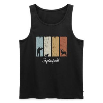 Lustiges Jagdaufsicht Jäger Dackel - Männer Premium Bio Tank Top - Schwarz - Vorne - Michal (187cm)