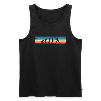 Retro Evolution des Baseballs, - Männer Premium Bio Tank Top - Schwarz - Vorne - AI Model Male 178 light (178cm)