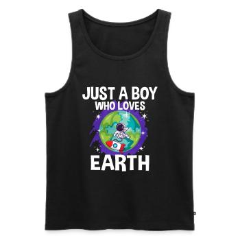 Earth Planet Gift - Men's Premium Organic Tank Top - black - Front - AI Model Male 178 light (178cm)