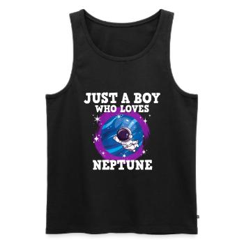 Neptun Planet Geschenk - Männer Premium Bio Tank Top - Schwarz - Vorne - AI Model Male 178 light (178cm)