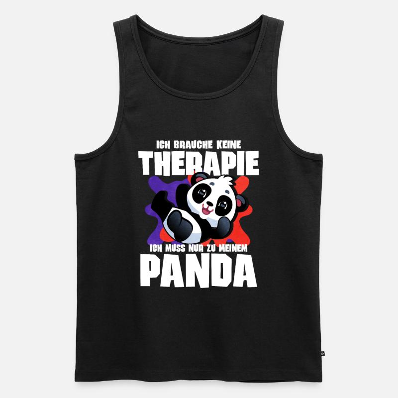 Panda - Männer Premium Bio Tank Top - Schwarz