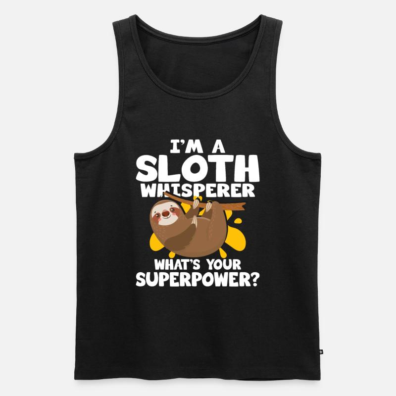 Faultier - Männer Premium Bio Tank Top - Schwarz