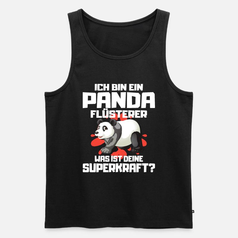 Panda - Männer Premium Bio Tank Top - Schwarz