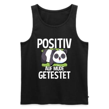 Positiv Auf Müde Getestet Panda - Männer Premium Bio Tank Top - Schwarz - Vorne - Michal (187cm)
