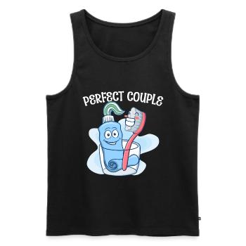 Paar Zahnbürste Zahnpasta Süß - Männer Premium Bio Tank Top - Schwarz - Vorne - AI Model Male 178 light (178cm)