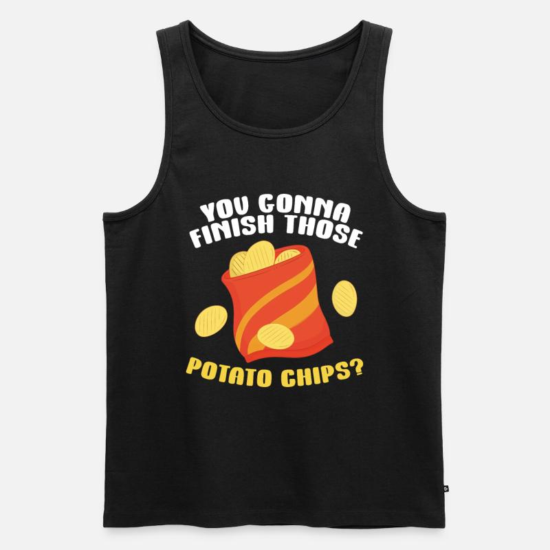 Chips Essen Snacks Süßigkeiten Geschenk - Männer Premium Bio Tank Top - Schwarz
