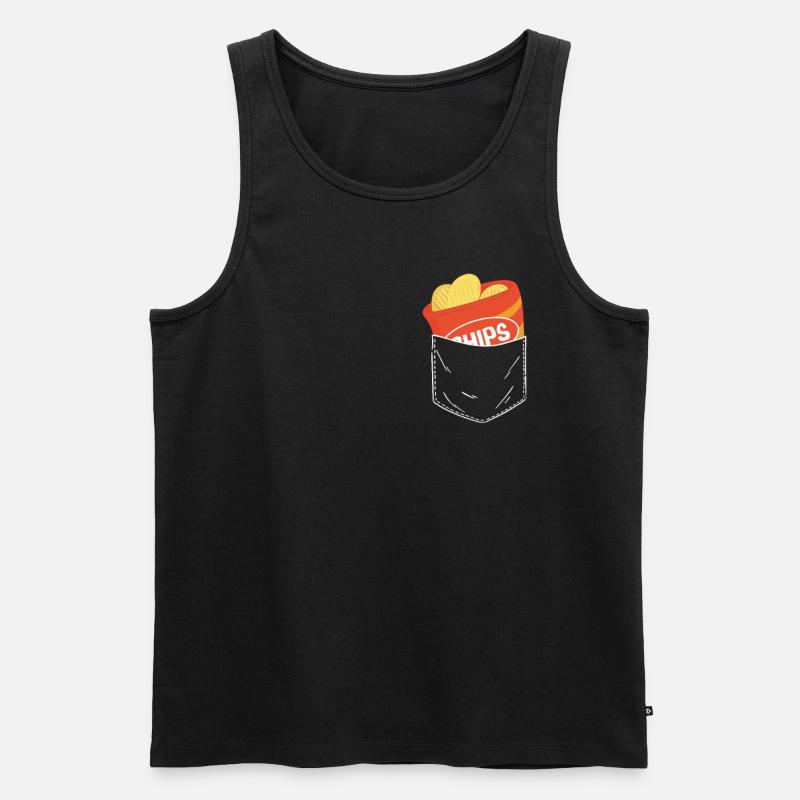 Chips Essen Snacks Süßigkeiten Geschenk - Männer Premium Bio Tank Top - Schwarz