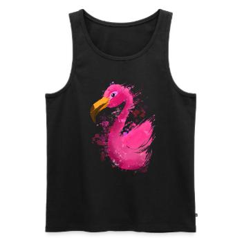 Colorful Flamingo - Men's Premium Organic Tank Top - black - Front - Michal (187cm)