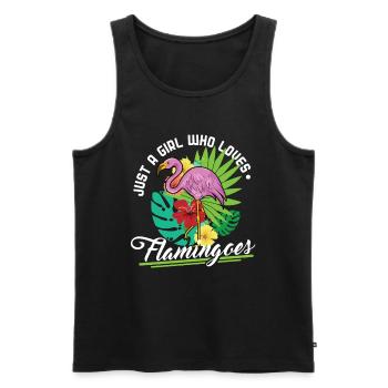 Flamingo Girl - Men's Premium Organic Tank Top - black - Front - Michal (187cm)