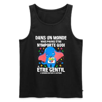 Autismus Autism Geschenk - Männer Premium Bio Tank Top - Schwarz - Vorne - Michal (187cm)