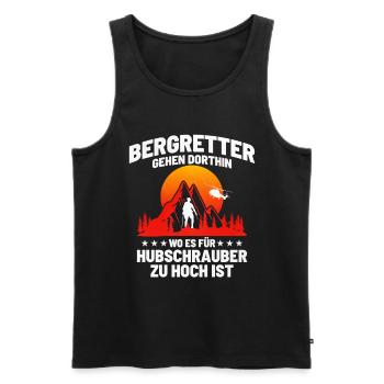 Bergretter Gehen Dorthin Wo Es Für Hubschrauber Zu - Männer Premium Bio Tank Top - Schwarz - Vorne - AI Model Male 178 light (178cm)