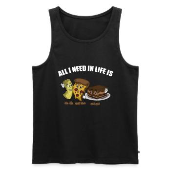 Pasta Pizza Tiramisu - Men's Premium Organic Tank Top - black - Front - Michal (187cm)