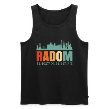 Pologne Radom Skyline - Débardeur bio Premium Homme - noir - Devant - AI Model Male 178 light (178cm)