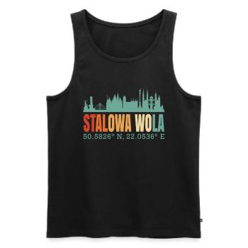 Pologne Stalowa Wola Skyline - Débardeur bio Premium Homme - noir - Devant - Michal (187cm)