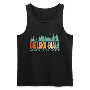 Pologne Bielsko Biata Skyline - Débardeur bio Premium Homme - noir - Devant - Michal (187cm)