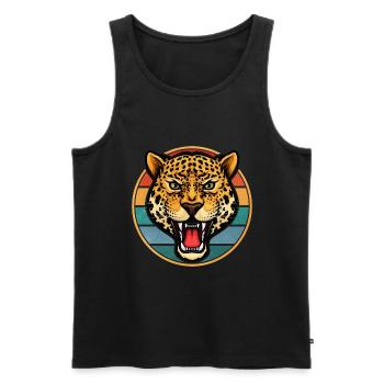 Rétro Jaguar - Débardeur bio Premium Homme - noir - Devant - Michal (187cm)