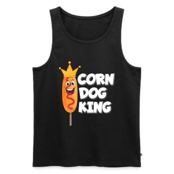 Corn Dog King - Men's Premium Organic Tank Top - black - Front - AI Model Male 178 light (178cm)