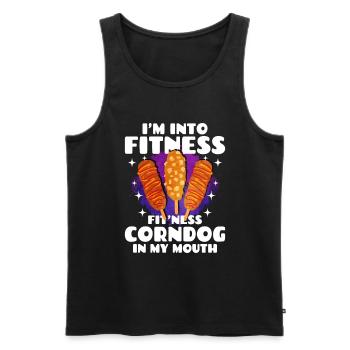 Corn dog - Men's Premium Organic Tank Top - black - Front - AI Model Male 178 light (178cm)