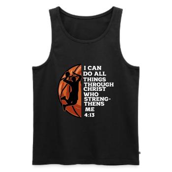 Basketball - Männer Premium Bio Tank Top - Schwarz - Vorne - Michal (187cm)